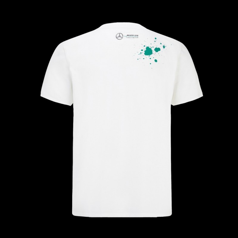 Mercedes AMG Petronas T-Shirt F1 Lewis Hamilton 2024 Édition Spéciale Brésil - Blanc - X-Large