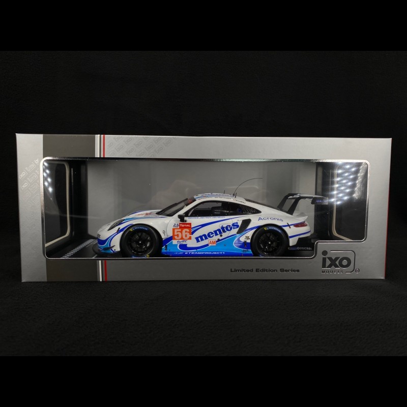 Porsche 911 RSR Mentos type 991 n°56 24h Le Mans 2020 Team Project 1/18 Ixo  Models LEGT18059