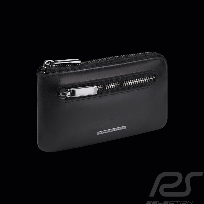 Porsche Design Schlüsseletui mit Reißverschluss Leder Schwarz Classic Key Case M 4056487001159