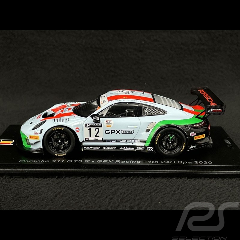 Porsche 911 GT3 R Type 991 n°12 24h Spa 2020 1/43 Spark SB373