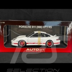 Porsche 911 GT3 RS type 996 2004 Blanc / Bande Rouge 1/18 AutoArt 80471