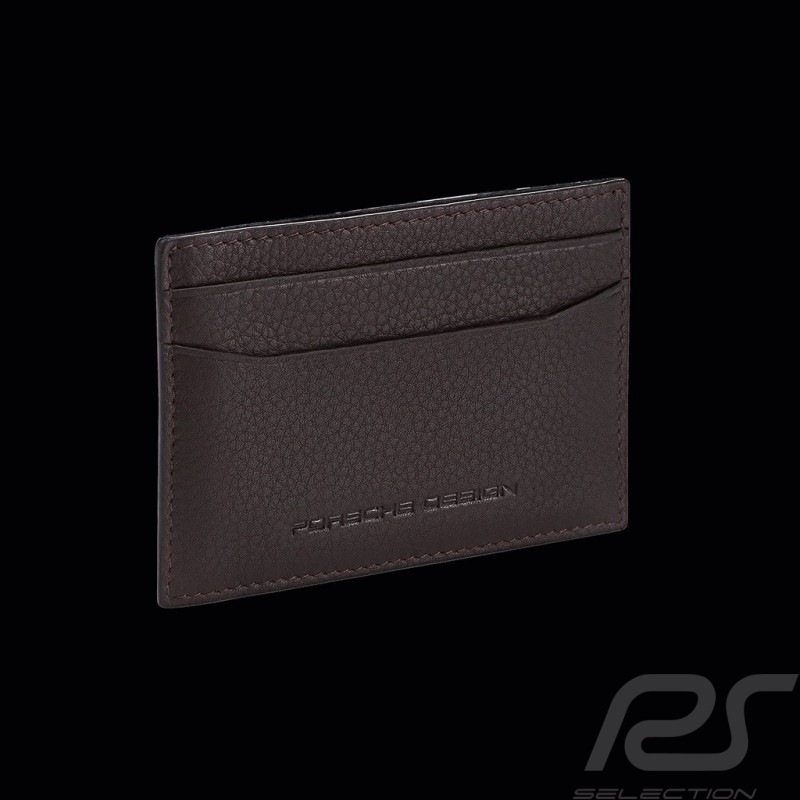 Portefeuille Porsche Design Porte-cartes Pince à billets Cuir Marron foncé Business Cardholder 2 4056487001265