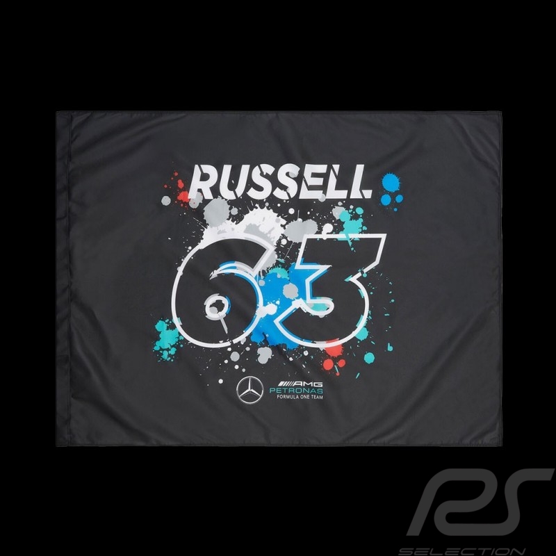 Drapeau George Russell Mercedes-AMG Petronas F1 n°63 Noir 701220868-001