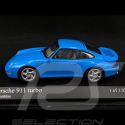 Porsche 911 Turbo Type 993 1995 Bleu Riviera 1/43 Minichamps 430069204