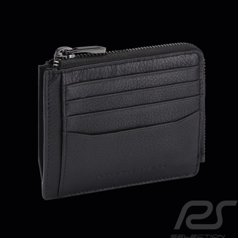Portefeuille Porsche Design Compact Fermeture zip Cuir Noir Business Wallet 11 4056487001050