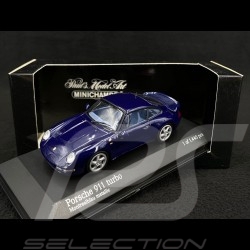 Porsche 911 Turbo Type 993 1995 Bleu Montreal Métallique 1/43 Minichamps 430069201