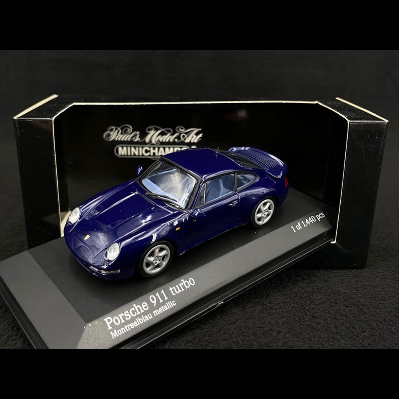 Porsche 911 Turbo Type 993 1995 Montreal Blue Metallic 1/43 Minichamps  430069201