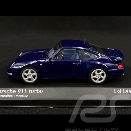 Porsche 911 Turbo Type 993 1995 Bleu Montreal Métallique 1/43 Minichamps 430069201