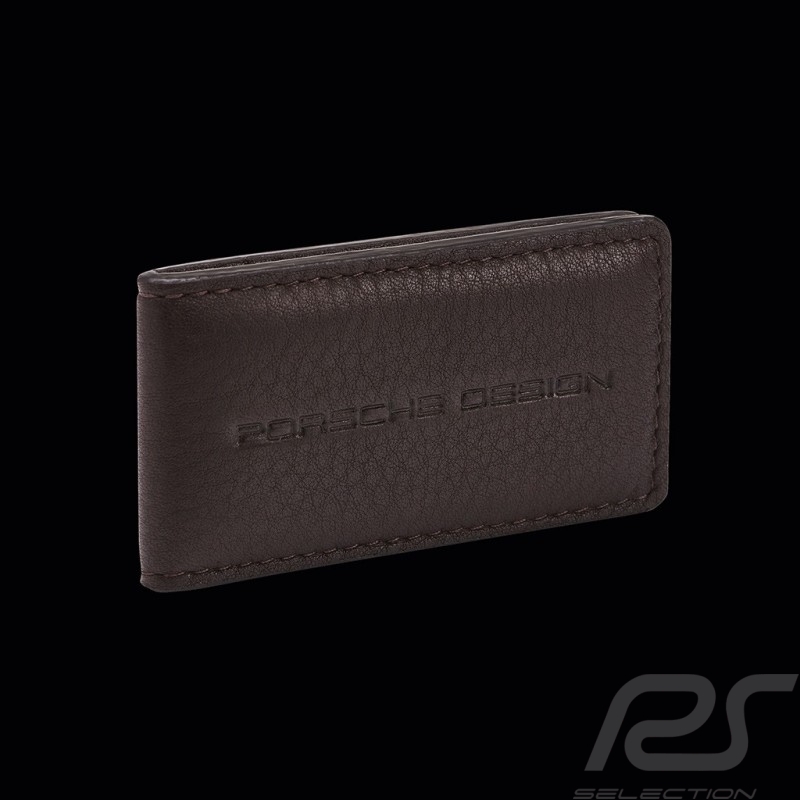 Wallet Porsche Design Money clip Leather Dark brown Business Money Clip 4056487001401