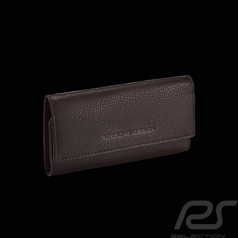 Schlüsseletui Porsche Design Faltbar Leder Dunkelbraun Business Key Case L  4056487001142