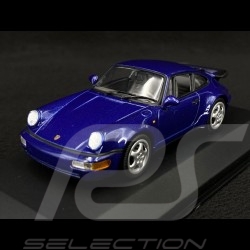 Minichamps 870069101 modèle de Collection échelle 1/87 Porsche 911 Turbo Blue Metallic 1990 
