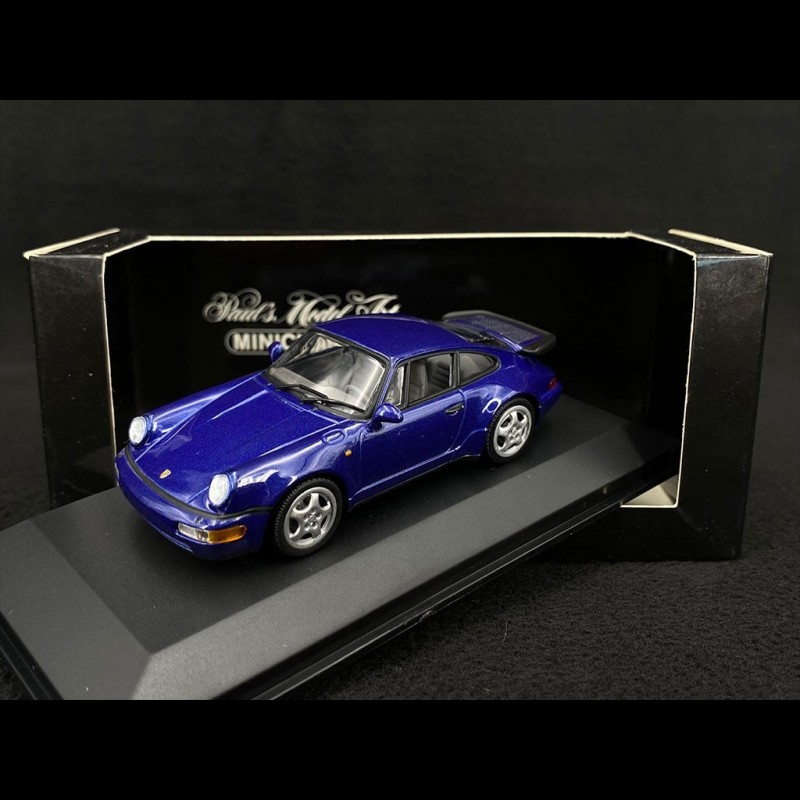 Porsche 911 Turbo Type 964 1990 Navy Blue 1/43 Minichamps 430069100