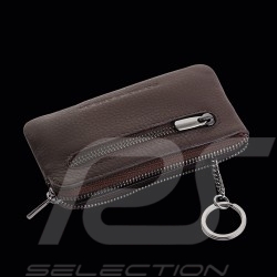 Porte-clés Porsche Design Fermeture zip Cuir Marron foncé Business Key Case M 4056487001128