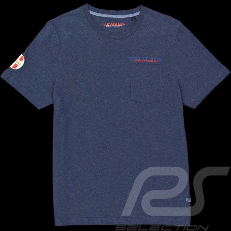 T-Shirt Steve McQueen Le Mans Pocket Bleu Foncé SQ221TSM01-120 - homme