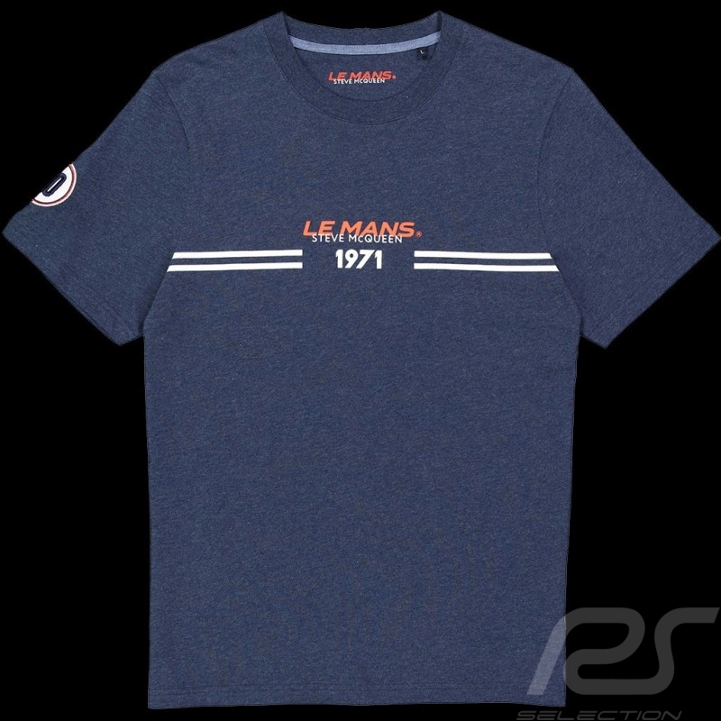 T-Shirt Steve McQueen Le Mans 1971 Bleu Foncé SQ221TSM03-120 - homme