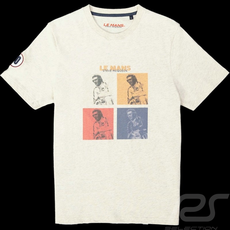T-Shirt Steve McQueen Le Mans 4 Colors Cremeweiß SQ221TSM05-002 - Herren T-Shirt Steve McQueen Le Mans 4 Colors Cremeweiß SQ221TSM05-002 - Herren