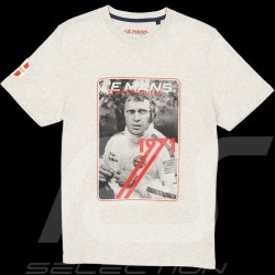T-Shirt Steve McQueen Le Mans Vintage Card Blanc Crème SQ221TSM06-002 - homme