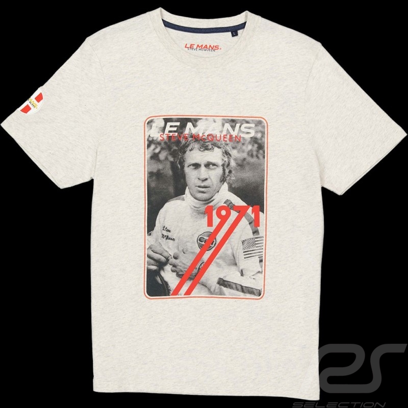 T-Shirt Steve McQueen Le Mans Vintage Card Blanc Crème SQ221TSM06-002 - homme