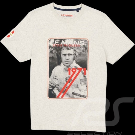 T-Shirt Steve McQueen Le Mans Vintage Card White Cream SQ221TSM06-002 - Men