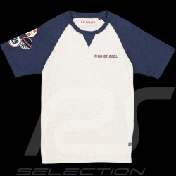 T-Shirt Steve McQueen Le Mans Two Tone Blanc Crème / Bleu Foncé SQ221TSM08-102 - homme