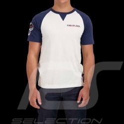 T-Shirt Steve McQueen Le Mans Two Tone White Cream / Dark Blue SQ221TSM08-102 - men