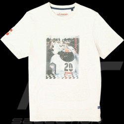 T-Shirt Steve McQueen Le Mans 917K Gulf Autograph White Cream SQ221TSM10-002 - men