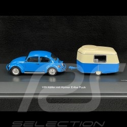 Volkswagen VW Beetle 1600i with Eriba Puck trailer 1970 Blue / Cream White 1/43 Schuco 450268300