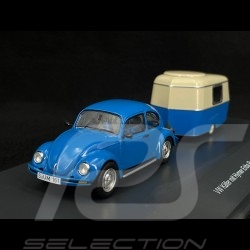 Volkswagen VW Beetle 1600i avec caravane Eriba Puck 1970 Bleu / Blanc Crème 1/43 Schuco 450268300