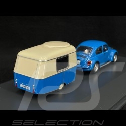 Volkswagen VW Beetle 1600i with Eriba Puck trailer 1970 Blue / Cream White 1/43 Schuco 450268300