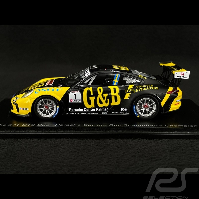 Porsche 911 GT3 Cup Type 991 n°1 Vainqueur Carrera Cup Scandinavia 2020 1/43 Spark S8498