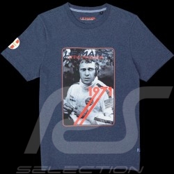 T-Shirt Steve McQueen Le Mans Vintage Card Dunkelblau SQ221TSM06-120 - Herren