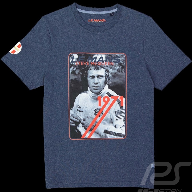 T-Shirt Steve McQueen Le Mans Vintage Card Bleu Foncé SQ221TSM06-120 - homme