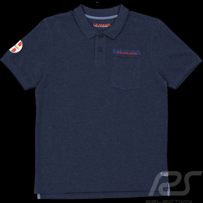 Poloshirt Steve McQueen Le Mans Pocket Dunkelblau SQ221POM01-120 - Herren