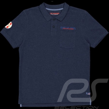 Poloshirt Steve McQueen Le Mans Pocket Dunkelblau SQ221POM01-120 - Herren