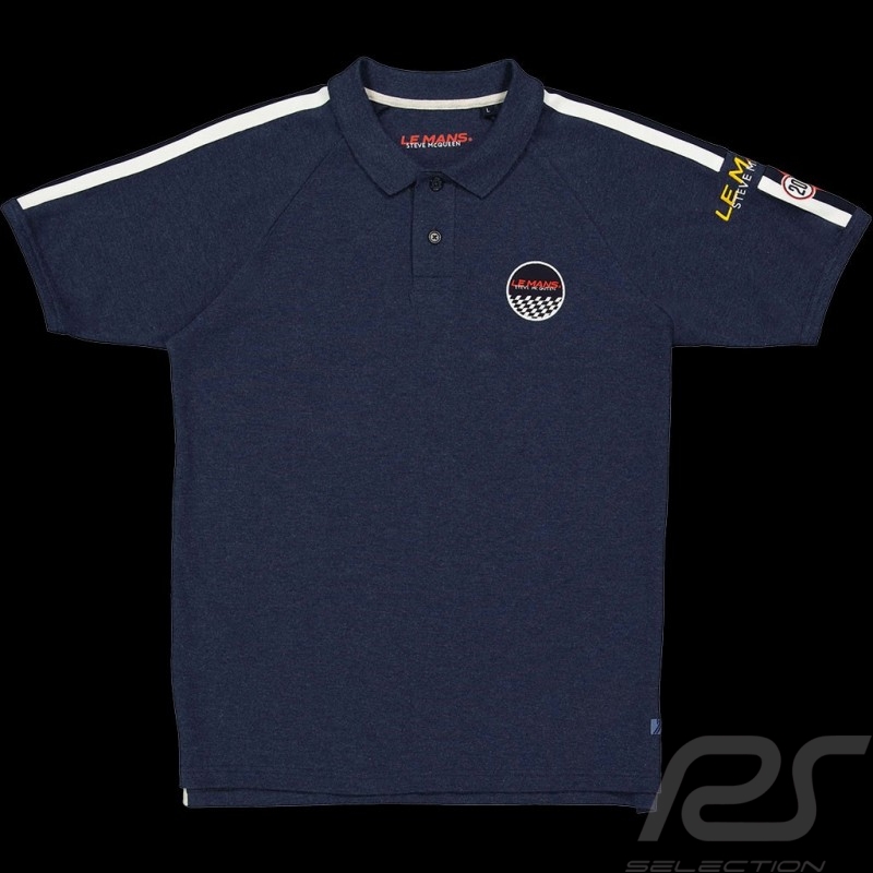 Polo Shirt Steve McQueen Le Mans Racing 20 Dark Blue SQ221POM09-120 - Men