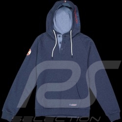 Sweatshirt Steve McQueen Le Mans Hoodie à Capuche Buttoned Bleu Foncé - Homme SQ221SSM01-120