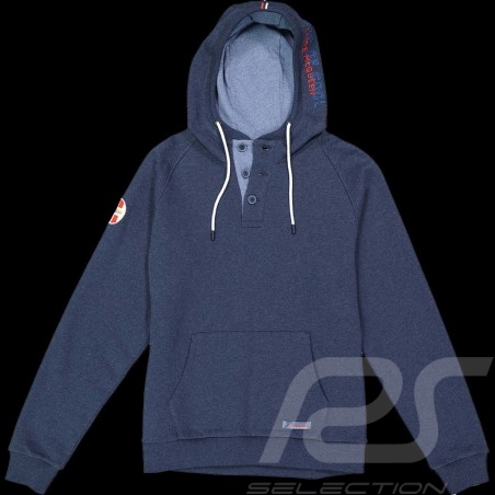 Sweatshirt Steve McQueen Le Mans Hoodie mit Kapuze Buttoned Dunkelblau - Herren SQ221SSM01-120