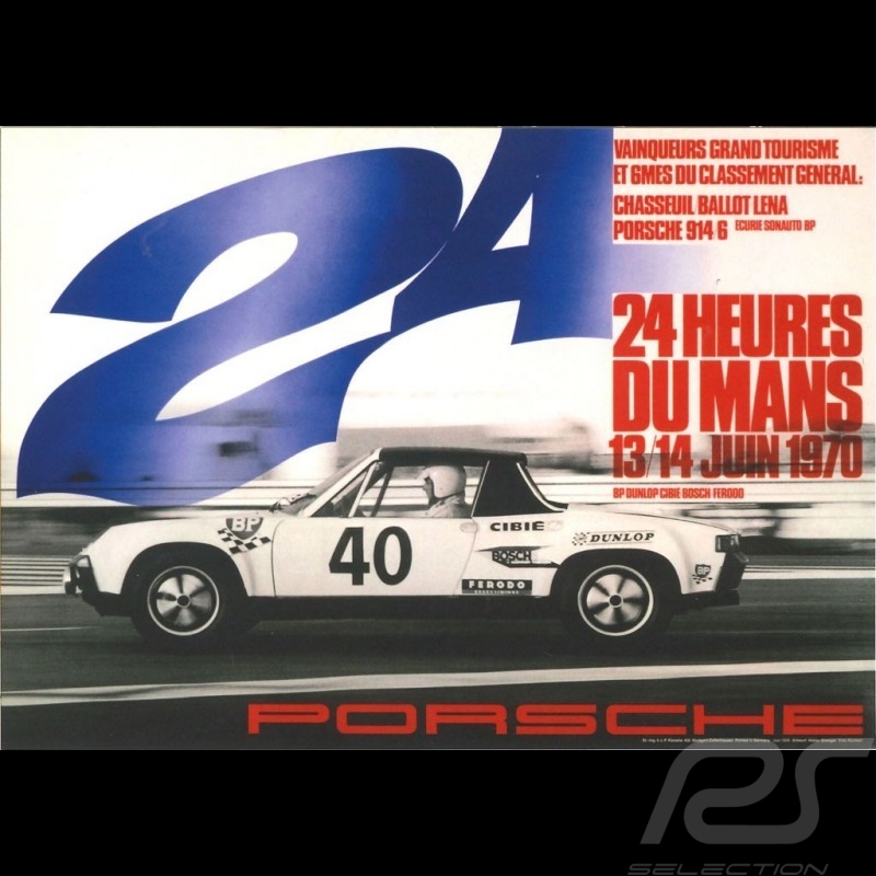 Postcard Porsche 914 /6 n° 40 24h Le Mans 1970 10x15 cm