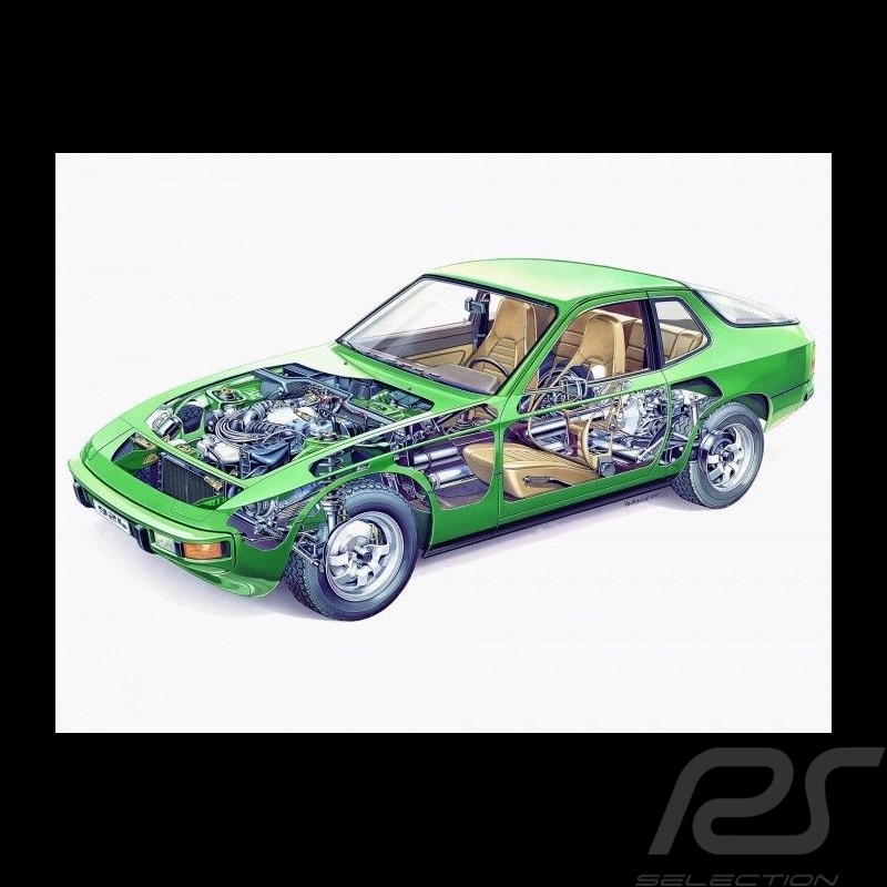 Carte postale Porsche 924 moteur avant Fantôme