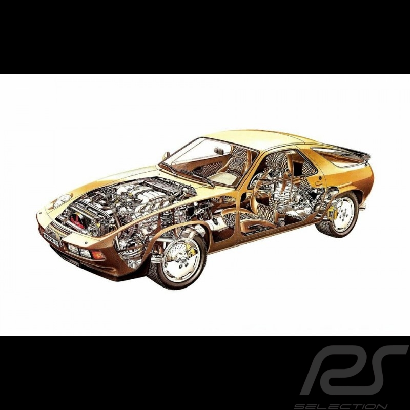 Carte postale Porsche 928S moteur avant Fantôme