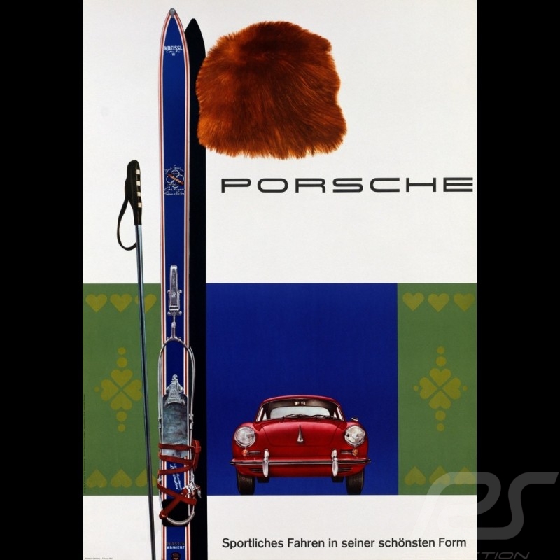 Postcard Porsche 356 Winter Sports