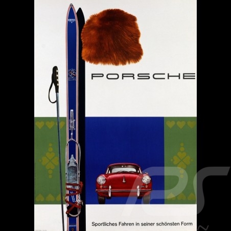 Postkarte Porsche 356 Wintersport