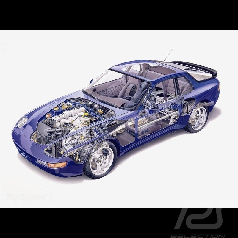 Postcard Porsche 968 engine phantom picture