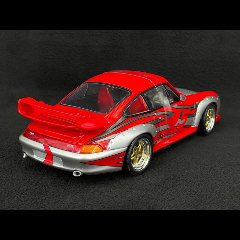 PORSCHE 911 GT2 993 rouge racing deco au 1/18 UT Models 39631 voiture miniature