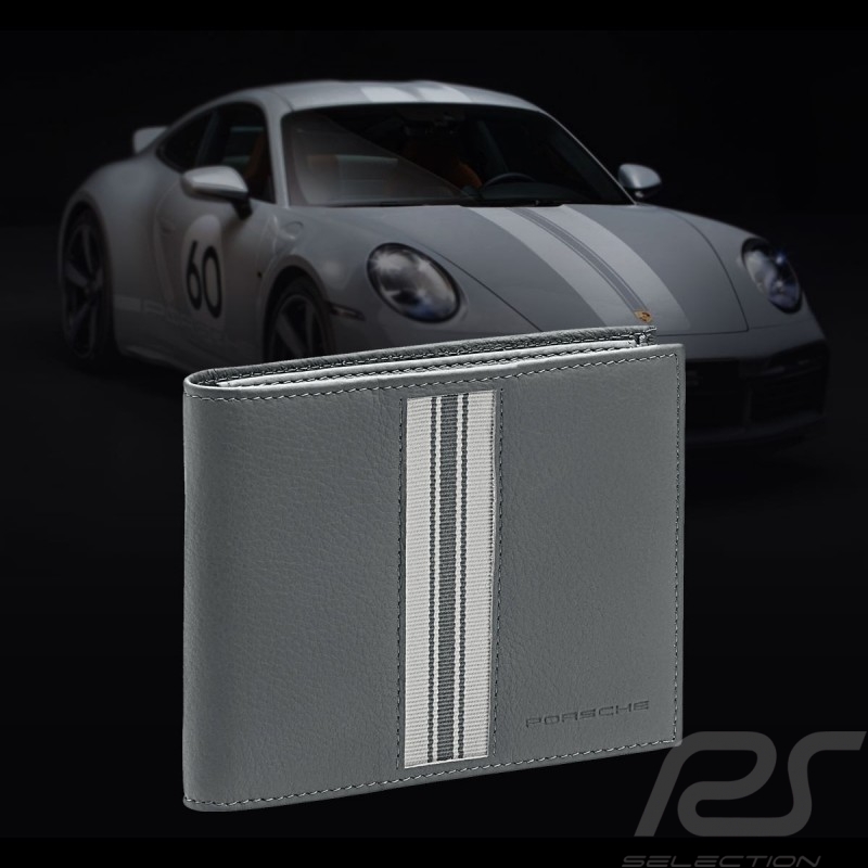 Portefeuille Porsche 911 Sport Classic Porte-cartes Heritage cuir gris anthracite WAP0300350PHRT