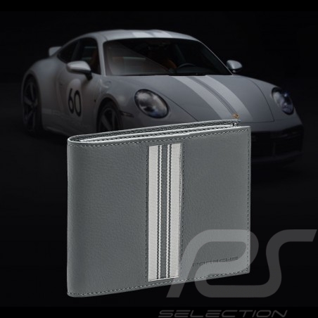 Portefeuille Porsche 911 Sport Classic Porte-cartes Heritage cuir gris anthracite WAP0300350PHRT