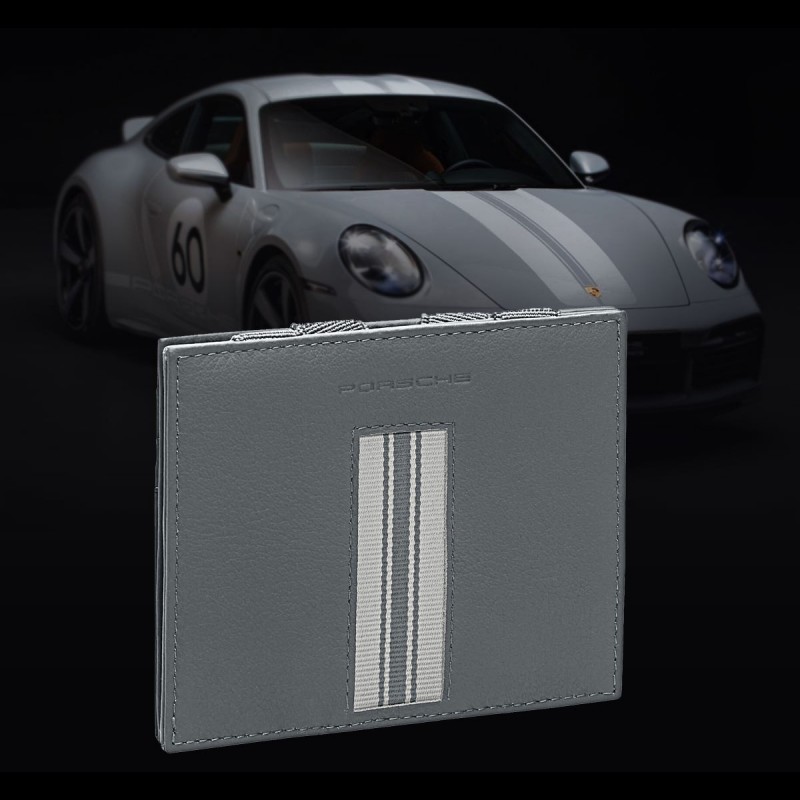 Wallet Porsche 911 Sport Classic Heritage leather cardholder grey