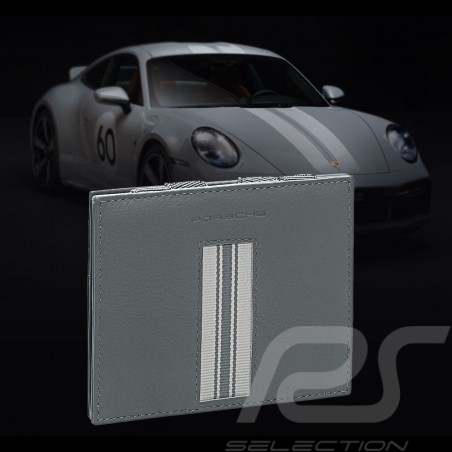 Portefeuille Porsche 911 Sport Classic Porte-cartes Heritage cuir gris anthracite WAP03001500PFBW