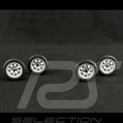 Set mit 4 Felgen und Reifen für Porsche 924 von 1976 bis 1988 Silber 1/18 KK Scale KKDCACC015