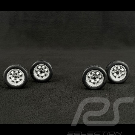 Set of 4 Wheels and rims for Porsche 924 from 1976 to 1988 Silver Metallic 1/18 KK Scale KKDCACC015